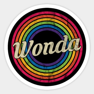 Wonda - Retro Rainbow Faded-Style Sticker